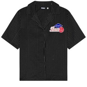 Renowned Crinkle Lovers Patch Button Up Shirt in Black - size XXL